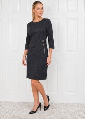 NWT Chico’s Ponte Cheetah Pattern Black Shift Dress